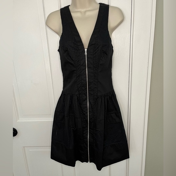 Robert Rodriguez Black Sleeveless Zipper Front Tank Dress 100% Cotton Size 2 - Picture 1 of 16